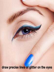 Delineador de ojos con brillo, Delineador de ojos con brillo dorado  Delineador de ojos con brillo Eyeliner de color plata con efecto duradero Delineador de ojos metálico brillante - Wild Thoughts - Ver 5