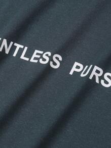 男士夏季休闲运动套装圆领短袖T恤和宽松跑步健身服 - 灰色 - 查看 5