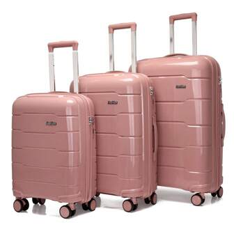 3pcs Suitcase Set 20/24/28 Inches, Large Capacity Travel Luggage For College Students, Honeymoon, Moving, Business Trips, Family Trips, PP Material, Rolling Spinner Wheels, Scratch-Resistant Bag For School School Accessories School Stuff