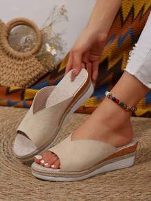 Của phụ nữ Gót chân Dép xăng đan , Dép đi trong nhà , Kỳ nghỉ Phong cách Dép đi trong nhà , Retro bờ biển , Nhà  , Ngoài trời Buổi tiệc Gót chân Dép xăng đan , Dép đi trong nhà Dành cho Cô gái - Màu be - Xem 1