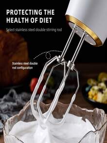 Electric Egg Beater Handheld Mixer, Rechargeable For Convenient Use - White - View 6