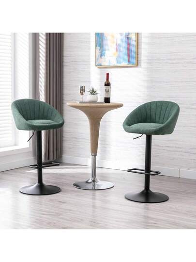 WAHSON OFFICE CHAIRS Wahson Bar Stool Set Fabric Stools Swivel Kitchen Height Adjustable Stool, Linen Kitchen/Home (Beige) view 5