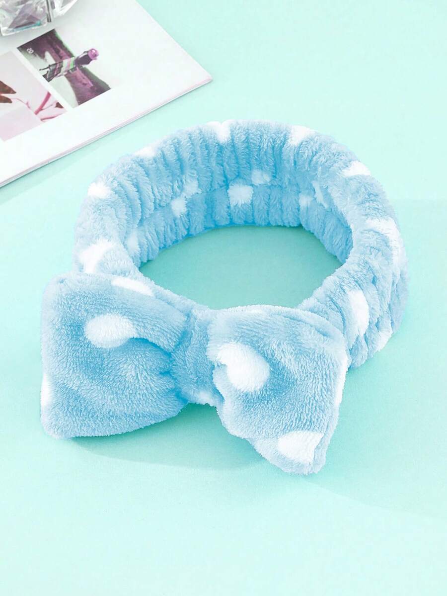 Set De 2 piezas Diadema Banda Para Cabello Para Skincare Limpieza Facial Con Moño, Accesorios Para Maquillaje Con Diseño Suaves Y Ligeras, Accesorios Para Cabello De Baño. - Azul - Ver 1