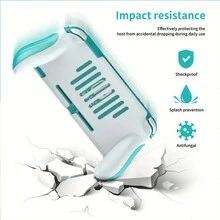 Estuche compatible con Switch Lite Disipación de calor ligera, estuche protector duro de ABS para consola de videojuegos, a prueba de golpes, cobertura compatible con funda de Switch Lite con diseño ergonómico y agarre cómodo, instalación con un solo clic - Azul menta - Ver 4