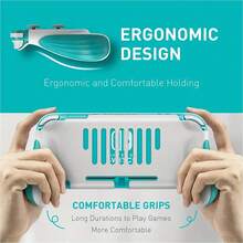 Estuche compatible con Switch Lite Disipación de calor ligera, estuche protector duro de ABS para consola de videojuegos, a prueba de golpes, cobertura compatible con funda de Switch Lite con diseño ergonómico y agarre cómodo, instalación con un solo clic - Azul menta - Ver 3