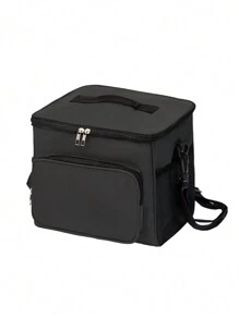 保溫野餐袋大容量隔熱袋,購物手提袋,冷熱外賣袋午餐手提袋隔熱盒子袋,適用於學校工作野餐旅行戶外的女性男性 - 黑色 - 查看 3