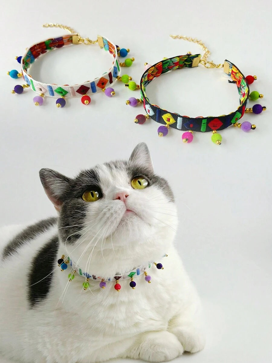 1 chiếc vòng cổ tua rua nhiều màu thời trang cho mèo và chó, cá nhân hóa và thoải mái. Có dây xích kéo dài màu vàng, thủ công tinh xảo, thiết kế độc đáo, làm nổi bật nét quyến rũ độc đáo của thú cưng. Thích hợp cho mèo, chó và các vật nuôi khác để tạo nên hình ảnh thú cưng hợp thời trang. - Nhiều màu - Xem 1