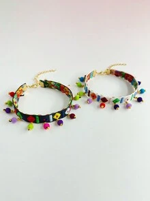 1 chiếc vòng cổ tua rua nhiều màu thời trang cho mèo và chó, cá nhân hóa và thoải mái. Có dây xích kéo dài màu vàng, thủ công tinh xảo, thiết kế độc đáo, làm nổi bật nét quyến rũ độc đáo của thú cưng. Thích hợp cho mèo, chó và các vật nuôi khác để tạo nên hình ảnh thú cưng hợp thời trang. - Nhiều màu - Xem 2