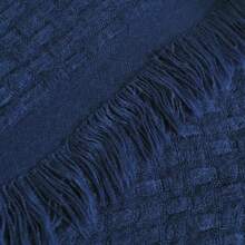 Manta de lã de sofá Boho, Leve com Franjas para Casa de Fazenda, Mantas de Tecido Estilo Waffle Fuzzy para Sofa e Cama, 50\"\" x 60\"\" - Azul marinho - Ver 5