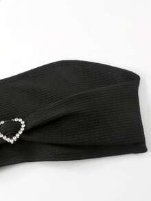 Women Small Bust New Style Hot Springs Bathing Bikini Separates Set Summer - Black - View 2