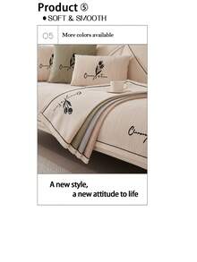 1 Miếng phổ cập Thêu Chenille Đệm sofa , Phong cách Chống bụi bẩn , Chống trượt Khăn Sofa , Chống trầy xước Bọc ghế sofa Đối với Phòng khách Hình chữ L Và 1/2/3/4 Chỗ ngồi Ghế sofa ( Cá nhân ) - Màu be - Xem 5