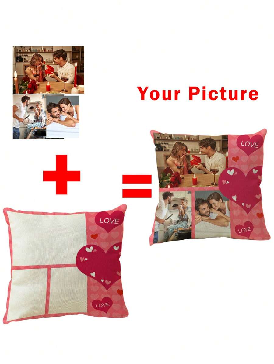 1 Vỏ gối vải lanh tùy chỉnh với thiết kế cá nhân cho Ngày lễ tình nhân, Giáng sinh, Lễ tạ ơn, Họa tiết ngày lễ, Ảnh cá nhân, Ảnh thú cưng