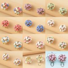 Bông tai trang trí hoa - trắng - Xem 1