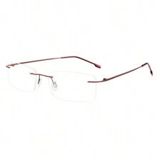 1 Stück randlose, leichte Titangläser ohne Sehstärke, verschraublose Scharniere, biegbare Bügel, geeignet für Cosplay, Lehrer, Anwälte, klare Glas Accessoires Brillen Accessoires für Frauen - Transparent - Übersicht 16