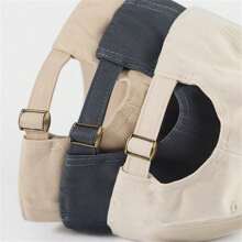 1pc Solid Color Vintage Baseball Cap For Men & Women, Outdoor Sunscreen Baseball Cap With Large Head Circumference And Washable Material, Autumn & Winter Casual - Multicolor - View 4