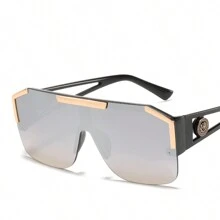 1 paire de lunettes de mode surdimensionnées, lunettes pour retour à l'école, accessoires de plage, lunettes de soleil pour les vacances d'été à la plage, extérieur, voyage