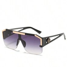 1 paire de lunettes de mode surdimensionnées, lunettes pour retour à l'école, accessoires de plage, lunettes de soleil pour les vacances d'été à la plage, extérieur, voyage