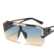 1 paire de lunettes de mode surdimensionnées, lunettes pour retour à l'école, accessoires de plage, lunettes de soleil pour les vacances d'été à la plage, extérieur, voyage