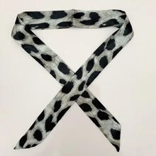 1 件 95 厘米豹纹轻质窄围巾，适合女士，可用作颈巾、头带或腰带优雅头巾、发带、头带，非常适合装扮您的外观 - A - 查看 15
