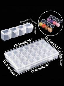 1/2 Pcs 28/56 Grids Clear Painting Storage Box, Fake Nail Storage Box, Nail Art Tool Jewelry Storage Box Empty Clear Nail Art Decoration Plastic Display Case Organizer For Nail Accessory, Earrings, Necklaces Rings Jewelry Beads