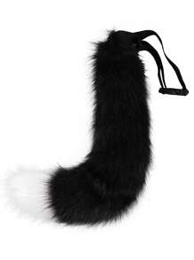 1 chiếc đuôi cáo giả lông thú, phụ kiện hóa trang anime, trang phục Halloween, phụ kiện dự tiệc. - màu đen - Xem 6