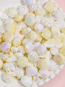40-500克6-20毫米壓克力漸變夢幻巴洛克奶油色珠子,多款式顏色,鬆散間隔珠子,適用於珠寶製作diy迷人手鍊、鑰匙袋、手機掛件和手工藝用品 - 奶油系 - 查看 16