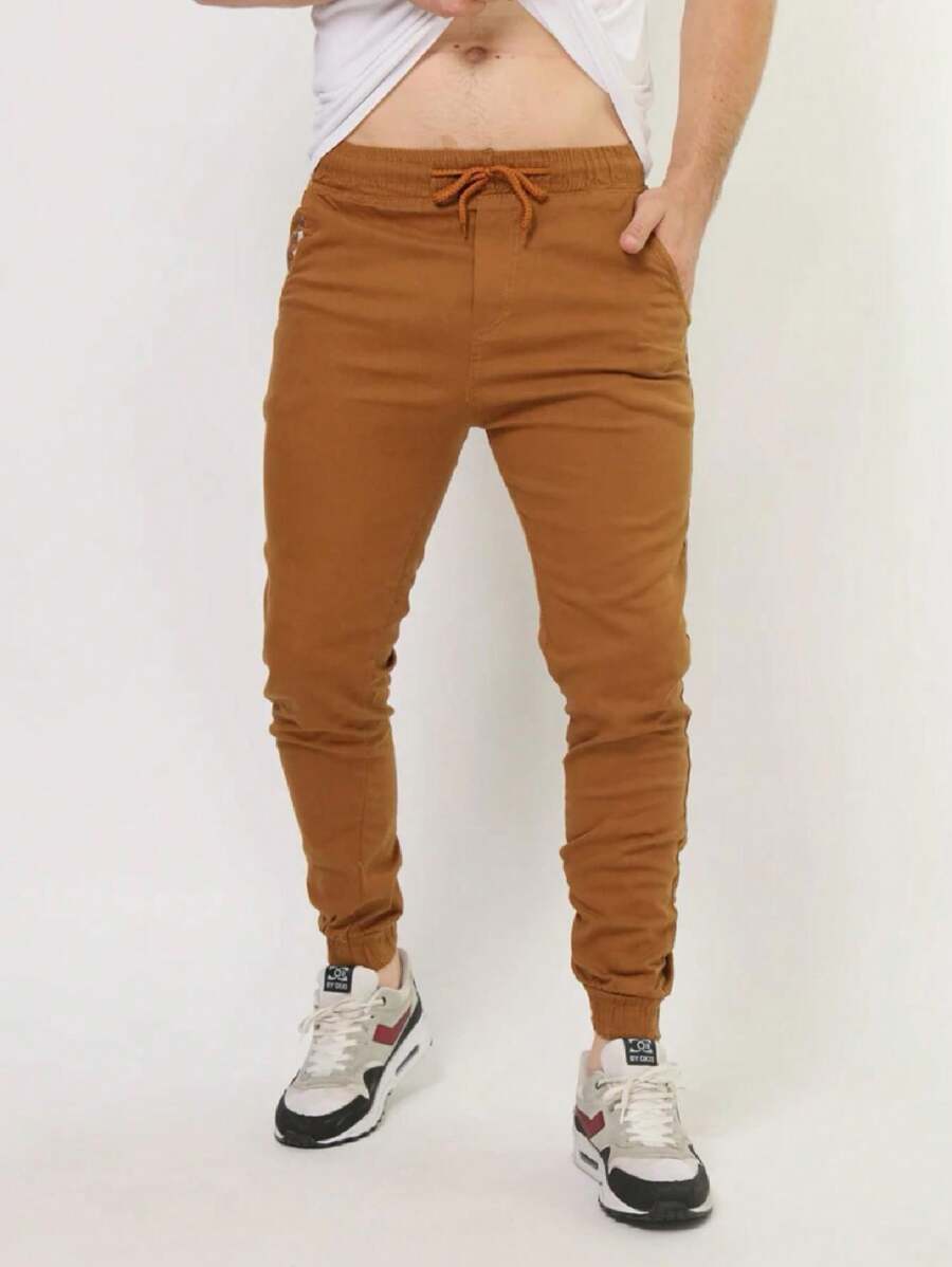 Men Pants - 棕色 - 查看 1