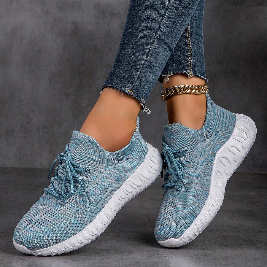 Của phụ nữ Nhẹ Giày thể thao bít tất , Thoải mái Và Thoáng khí Giày Chạy bộ - Màu xanh lam - Xem 1