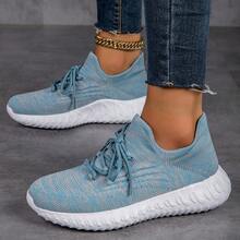 Của phụ nữ Nhẹ Giày thể thao bít tất , Thoải mái Và Thoáng khí Giày Chạy bộ - Màu xanh lam - Xem 3