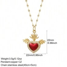 1pc Fashionable Women's Red Heart Pendant Necklace With Multiple Styles To Choose, Great Gift For Mother's Day Or Festival To Girlfriend Valentines,Mom,Mother,Mother's Day,Gift