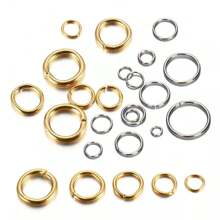 100 Piezas De Anillos De Salto Clásicos De Acero Inoxidable Para Hacer Joyas Diy - Amarillo Oro - Ver 1