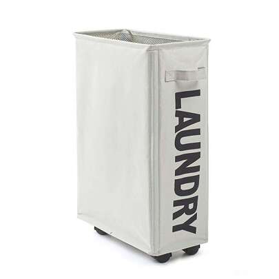 Laundry Basket With Wheels, Dustproof Mesh Cover, Waterproof Fabric Bin For Laundry Dress Pants Shoes Jeans Boots Skirt Laundry Hamper, Washing Basket Bathroom Organizer, Basket, Storage Basket, Foldable Laundry Basket