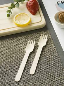 50入組一次性木質叉匙,長度可選擇10cm/11.5cm/14cm/16cm,適合生日派對、野餐、家庭聚會和友人聚會,適用於水果、蛋糕和沙拉,結合叉和匙功能的多功能餐具 - 杏色 - 查看 6