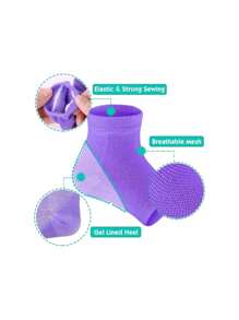 1 Par De Calcetines Sin Dedos Con Gel Hidratante - Gris - Ver 5