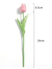 10/6pcs Artificial White And Purple Tulip Flowers