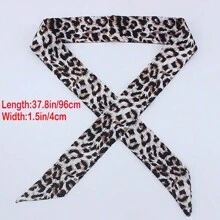 1 件 95 厘米豹纹轻质窄围巾，适合女士，可用作颈巾、头带或腰带优雅头巾、发带、头带，非常适合装扮您的外观 - A - 查看 8