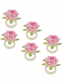 1pc/6pcs/12pcs/24pcs Simulation Napkin Rings Western-Style Hotel Mouth Cloth Handmade Creative Mori Style Rose Napkin Holder New Napkin Buckle
