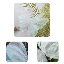 大型丝绸蝴蝶人造手工花，户外摄影婚礼装饰道具（仅花头，无基部或茎） - Colorful white - 查看 5