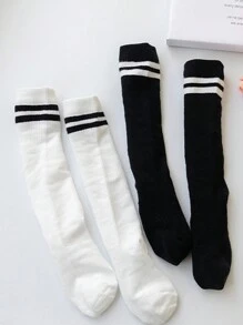 1雙中筒長度通孔黑色襪子,適用於學童、嬰幼兒,四季皆宜 - 黑色 - 查看 10