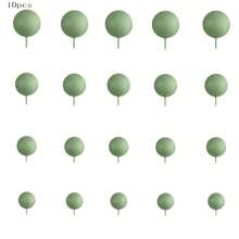 10 件鼠尾草绿棕色蛋糕装饰金色泡沫球 DIY 插入物适用于婴儿洗礼生日派对蛋糕装饰 - 綠色 - 查看 2