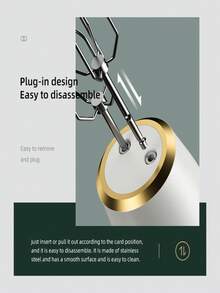 Electric Egg Beater Handheld Mixer, Rechargeable For Convenient Use - White - View 7