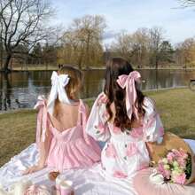 4pcs Lớn Mượt Mềm mại Xa ten Nơ cột tóc Đối với phụ nữ , To lớn Nơ cột tóc Clip Bowknot Tóc Kẹp tóc Kẹp tóc Đối với phụ nữ Tiếng Pháp Phụ kiện tóc - Nhiều màu - Xem 3