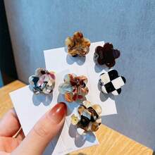 Vuốt tóc họa tiết hoa thời trang với họa tiết hoa và kẻ sọc, Kẹp tóc cổ điển với tay cầm thiết kế đơn giản, Kẹp tóc cho nữ dễ thương - Nhiều màu - Xem 11