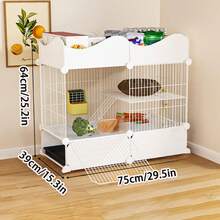 松鼠籠、寵物屋、室內防蟎尿、小型動物別墅、年幼寵物或兔子的鐵絲籠,家居用品 - 彩色 - 查看 2