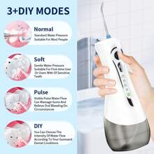 Portable Oral Irrigator Tooth Cleaning Machine, Handheld Electric Dental Cleaner - White - View 3