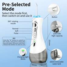 Portable Oral Irrigator Tooth Cleaning Machine, Handheld Electric Dental Cleaner - White - View 8