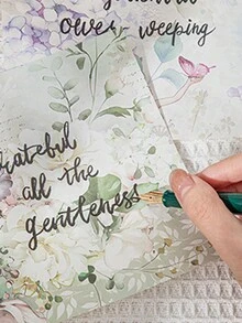 50入組浪漫花海主題紙張套裝,適用於花卉主題日誌、diy禮品包裝 - 彩色 - 查看 3