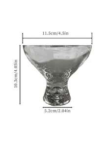 1pc Clear Dessert Bowl/Ice Cream Bowl/Glass Bowl For Party/Home Use, 250ml - Clear - View 2
