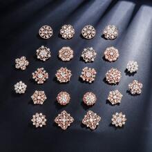 24pcs/Set Mini Rhinestone Decor Alloy Brooch Pins, Suitable For Daily Wear, Fixing Clothes Collar And Preventing Exposure - Set Brooch - View 11