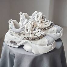 2024年新潮流厚底厚實運動鞋，設計師元素，時尚增高男鞋 - 灰白色 - 查看 9